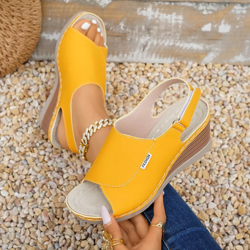 Peep Toe Wedge Sandals