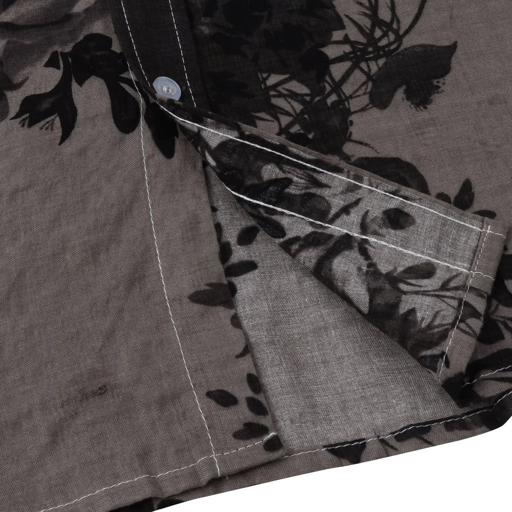 Men's Plus Size Printed Short Sleeve Button Down Casual Shirt