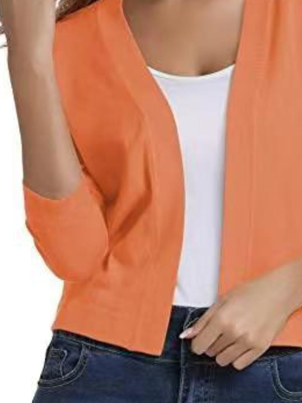 Viscose Blend Open Front Cardigan