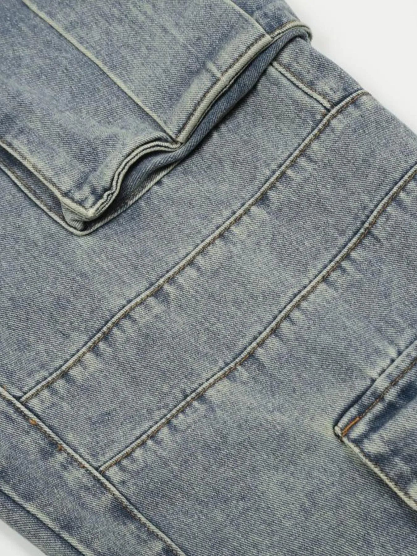 Men's Multi-Pocket Cargo Wide Leg Jeans