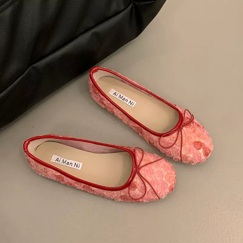 Floral Bow Slip-Ons