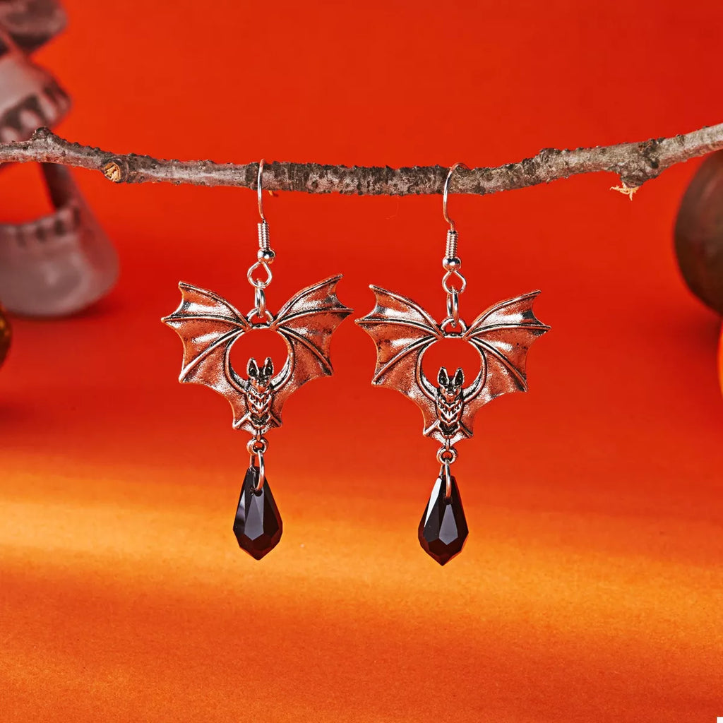 Gothic Bat Drop Earrings