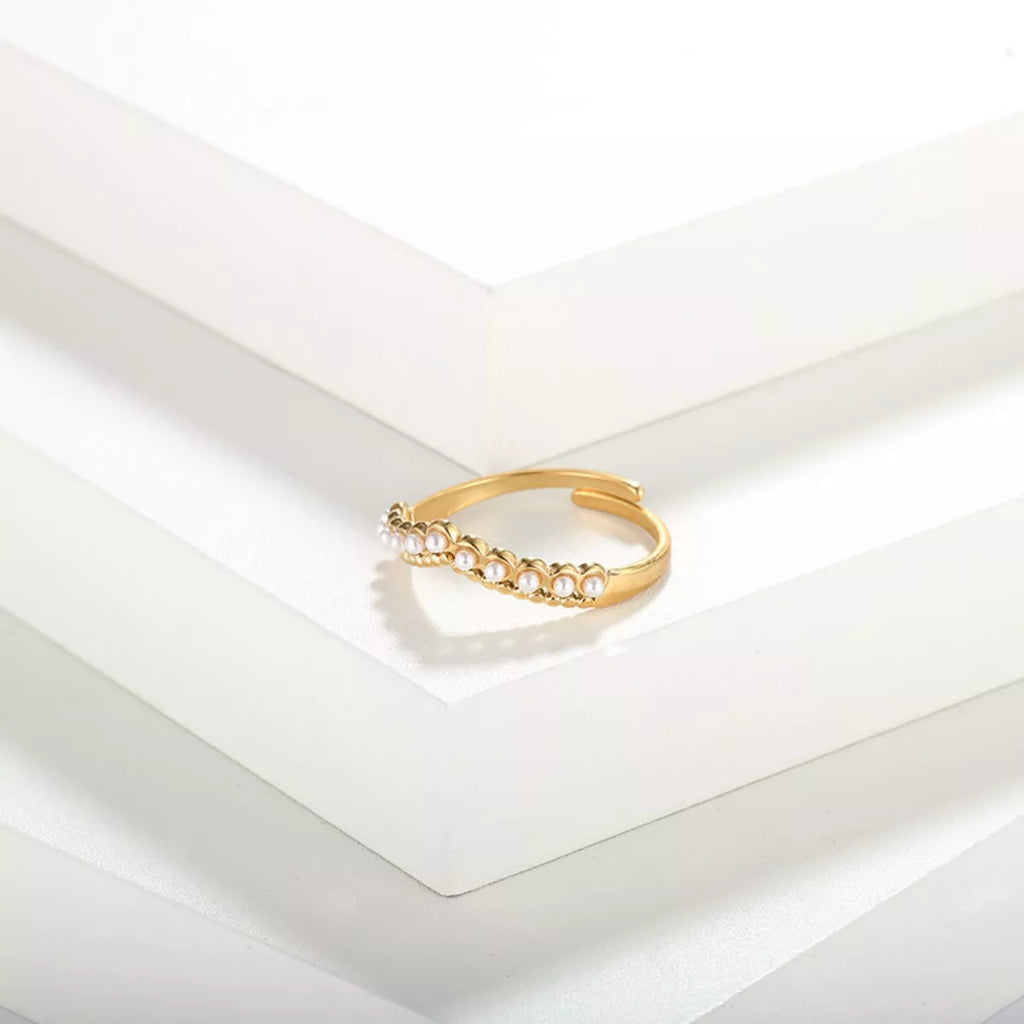 Pearl Embellished Adjustable Ring