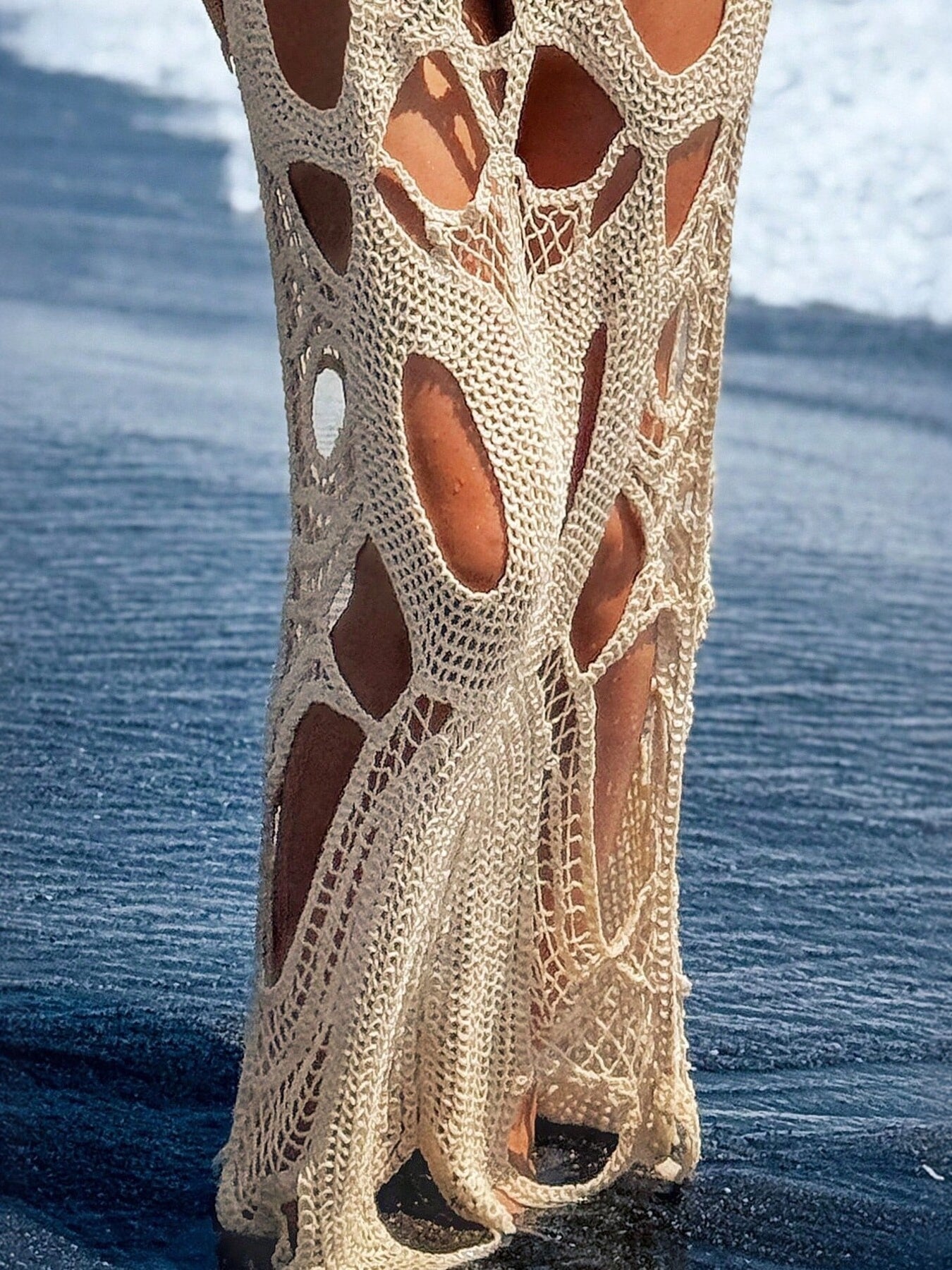 Cutout Halter Neck Cover-Up Dress