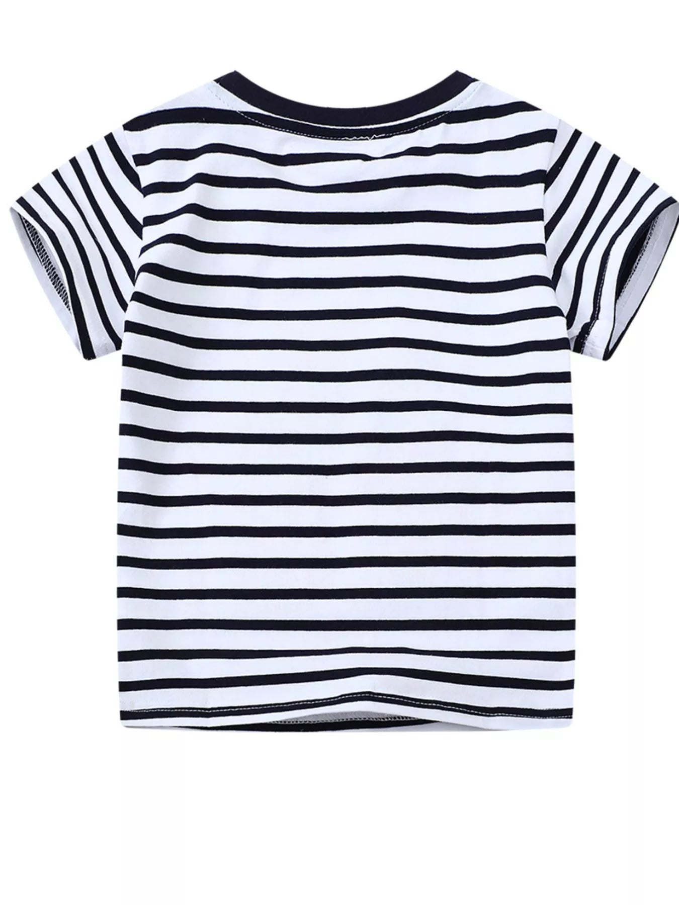 Children's Striped Animal Crew Neck T-Shirt