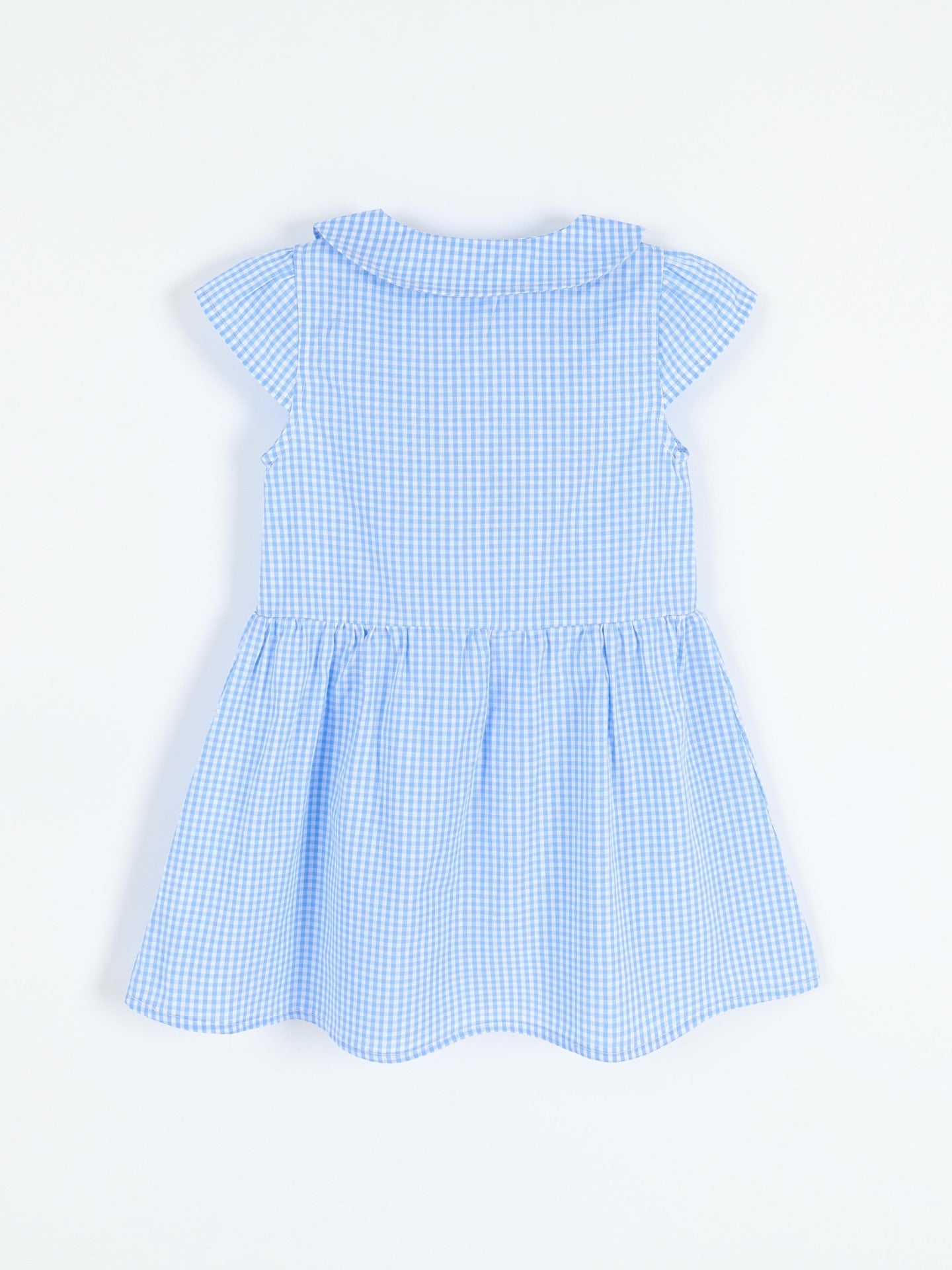 Children's Gingham Peter Pan Collar Button-Front Dress