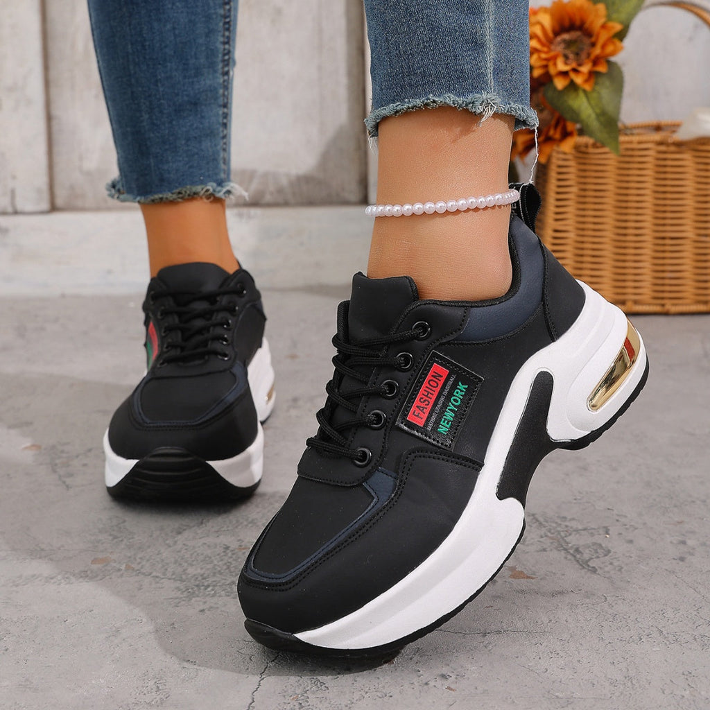 Round Toe Lace Up Sneakers
