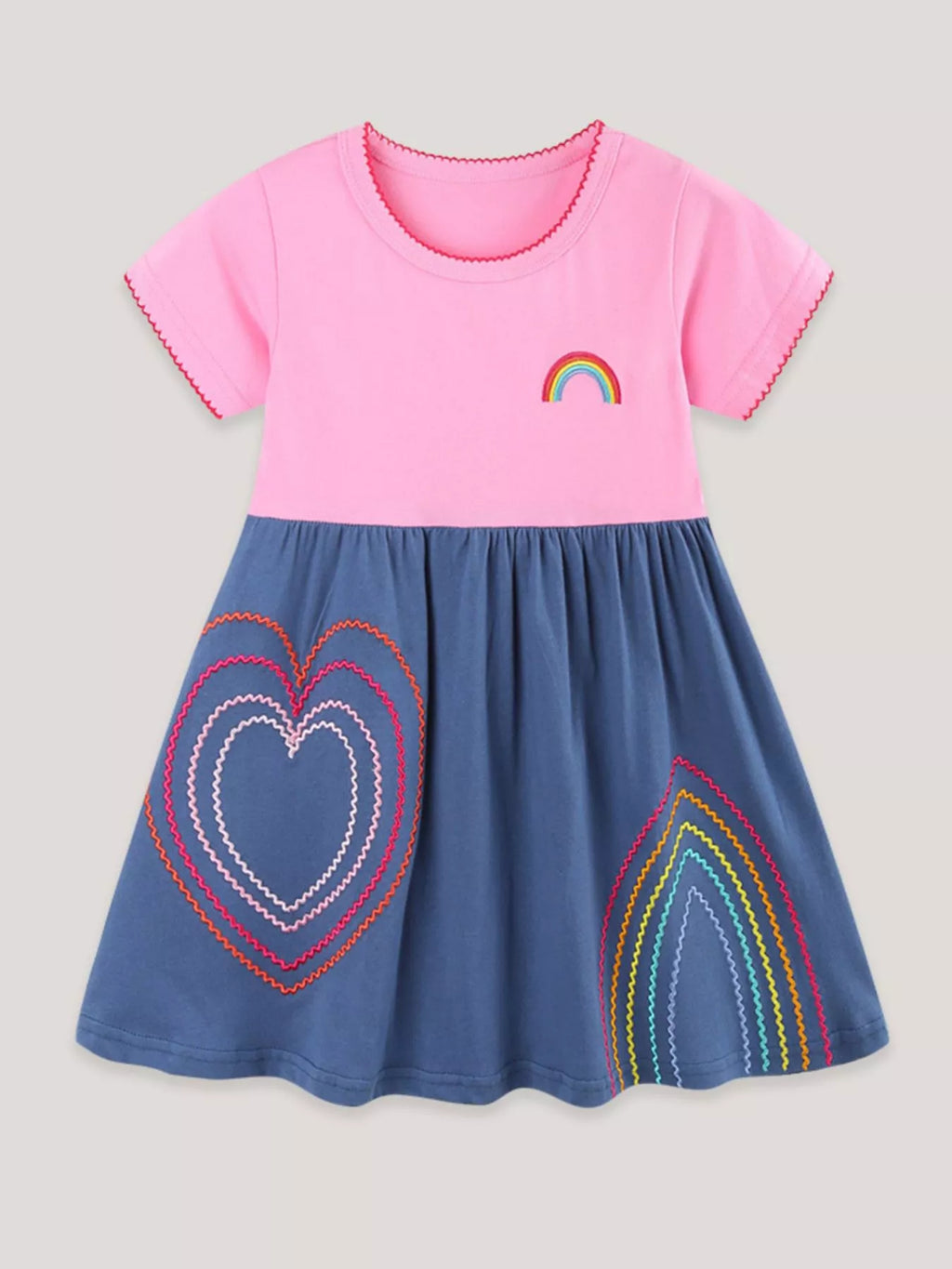 Children's Heart Embroidered Casual Dress