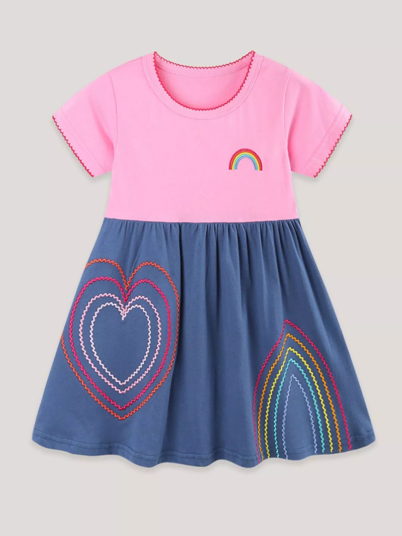 Children's Heart Embroidered Casual Dress