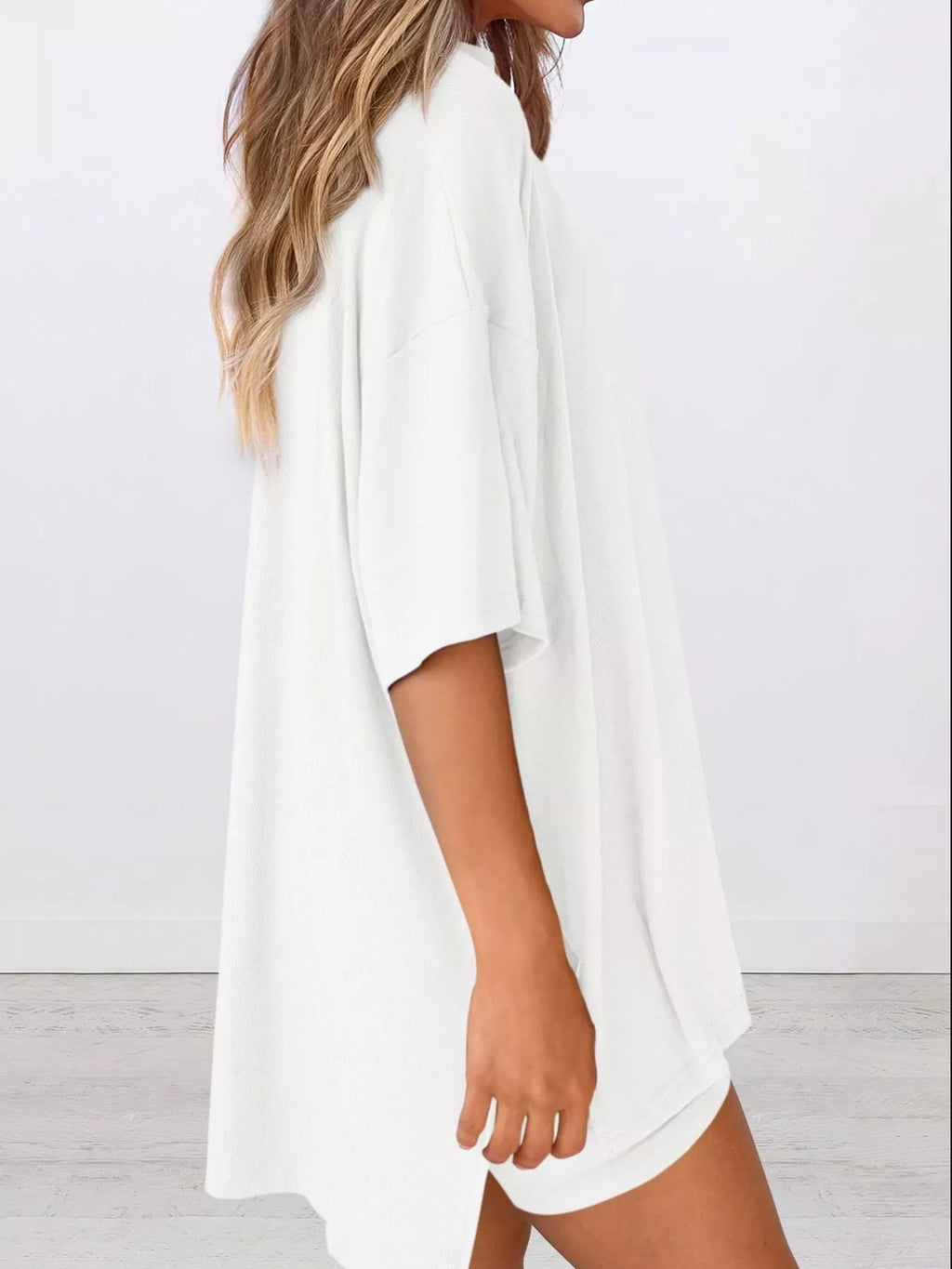 Full Size Half Sleeve T-Shirt and Shorts Set Plus Size