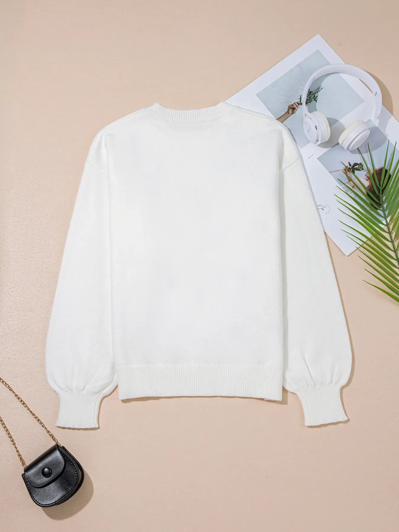 Western Boots Horseshoe Star Knit Crew Neck Sweater