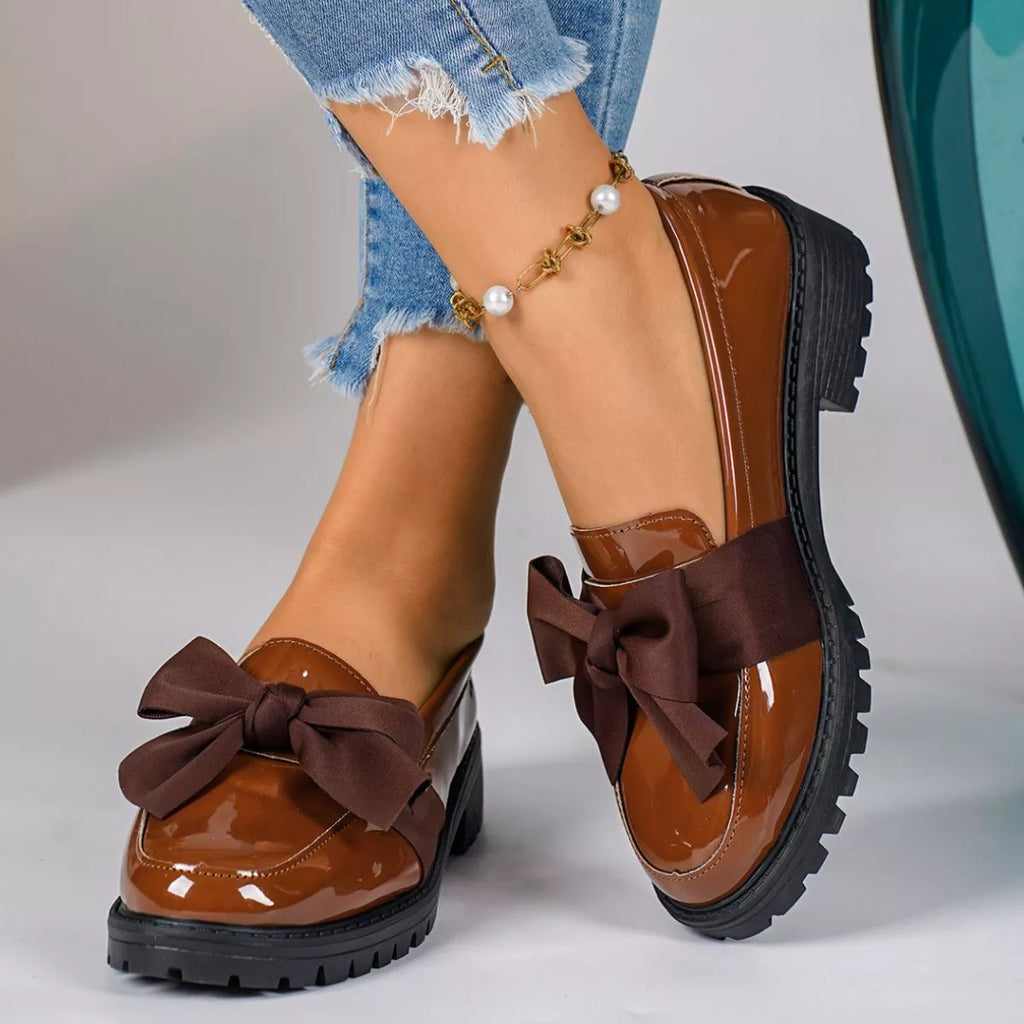 Bow Round Toe Loafers