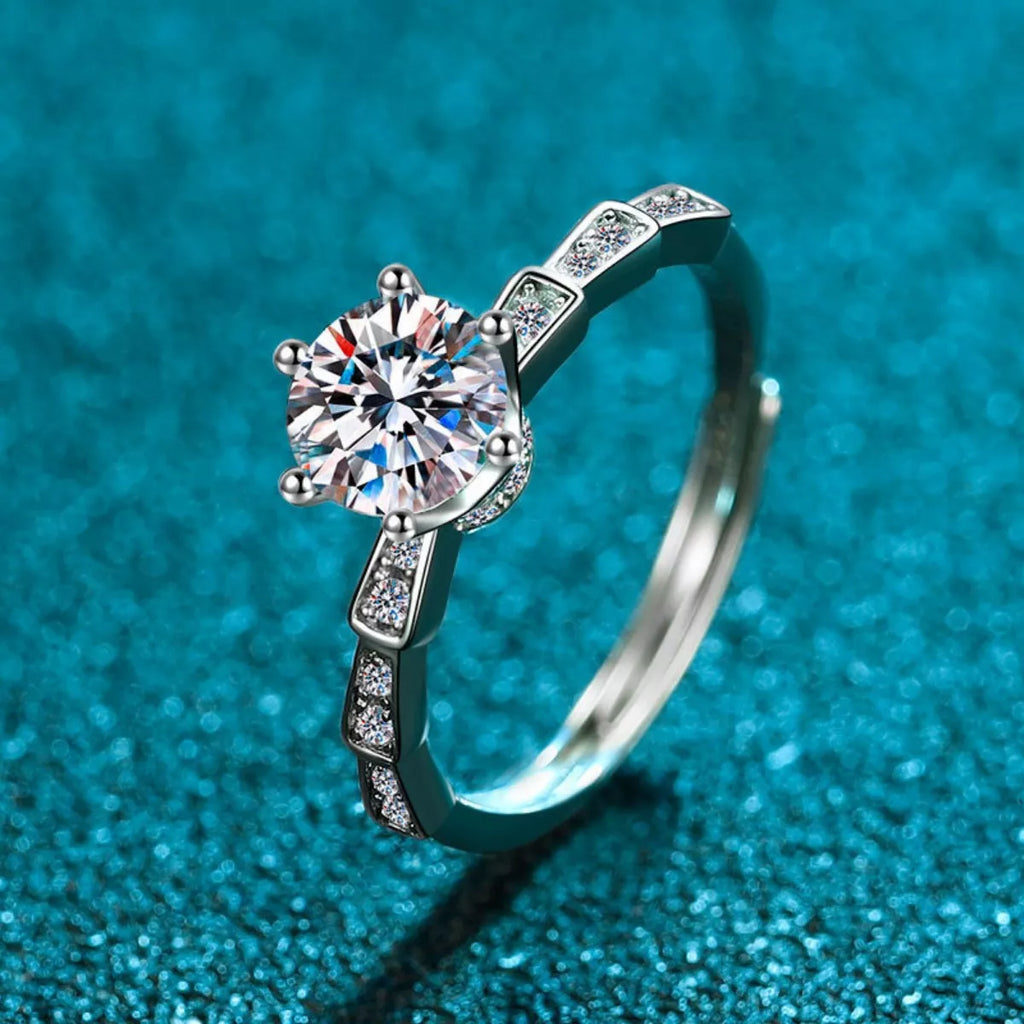 1 Carat Moissanite 925 Sterling Silver Ring