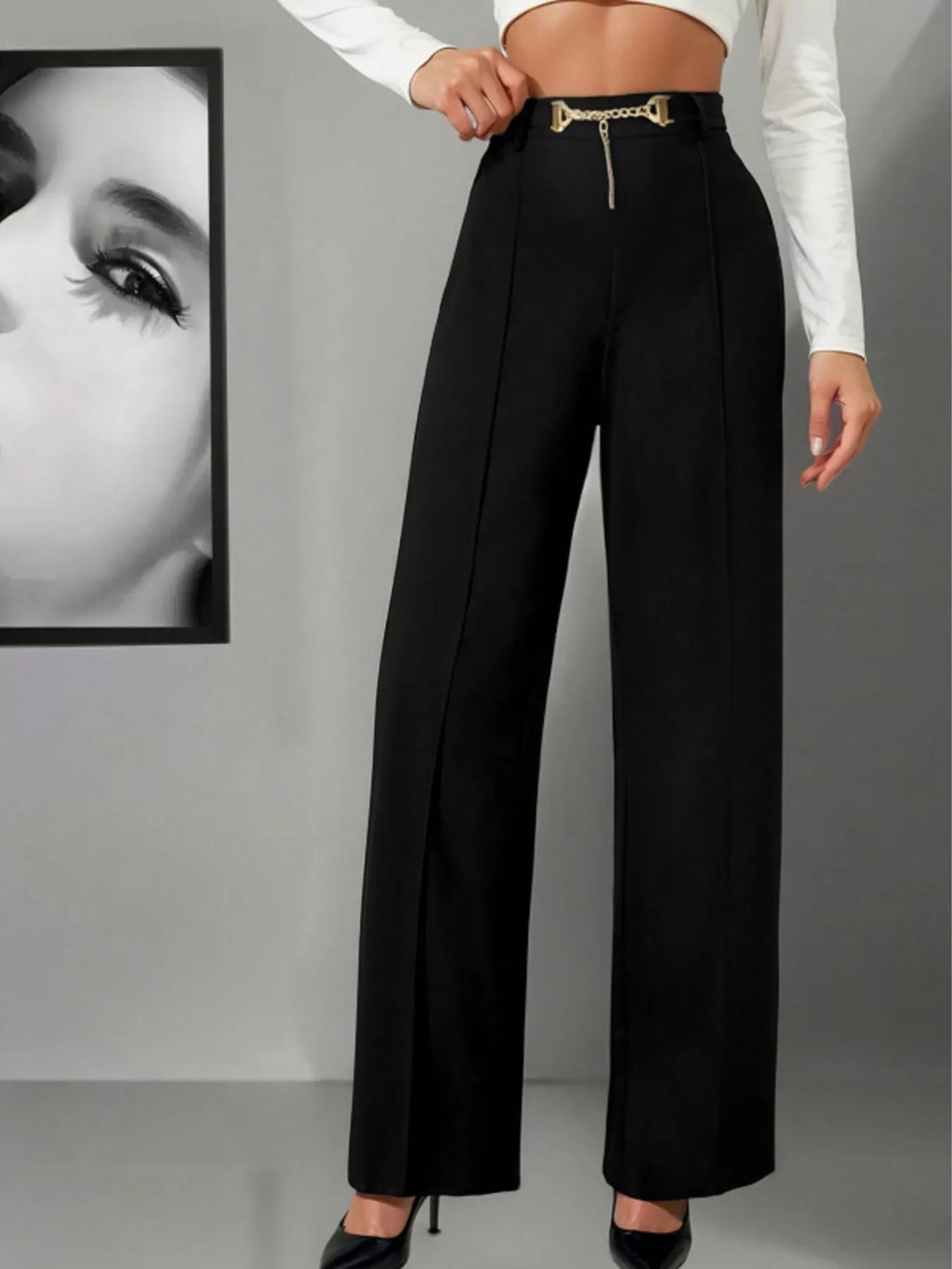 Wide-Leg High Waist Pants