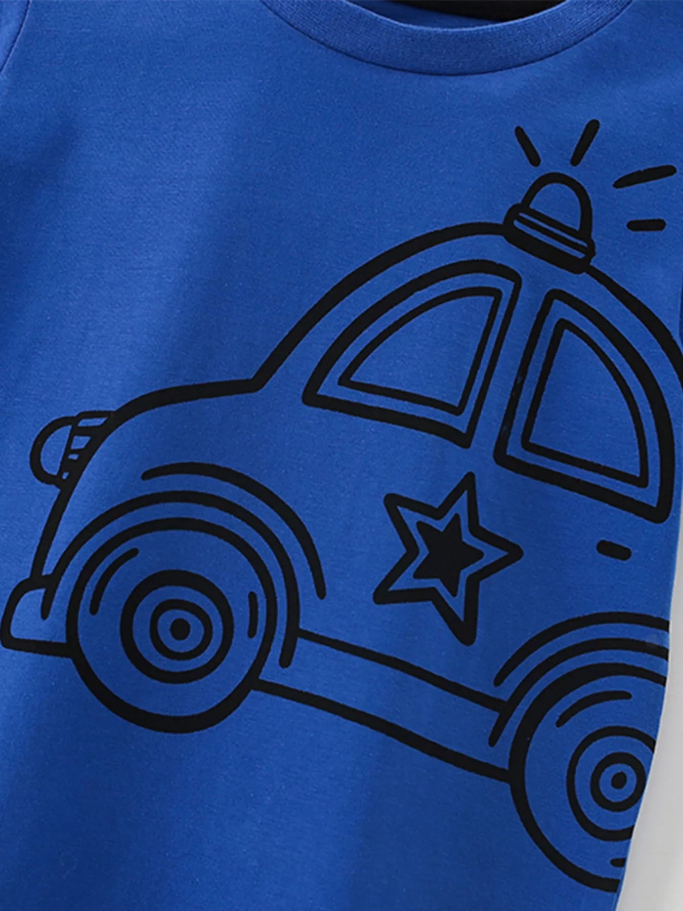 Children's Fun Police Car Graphic Short Sleeve T-Shirt