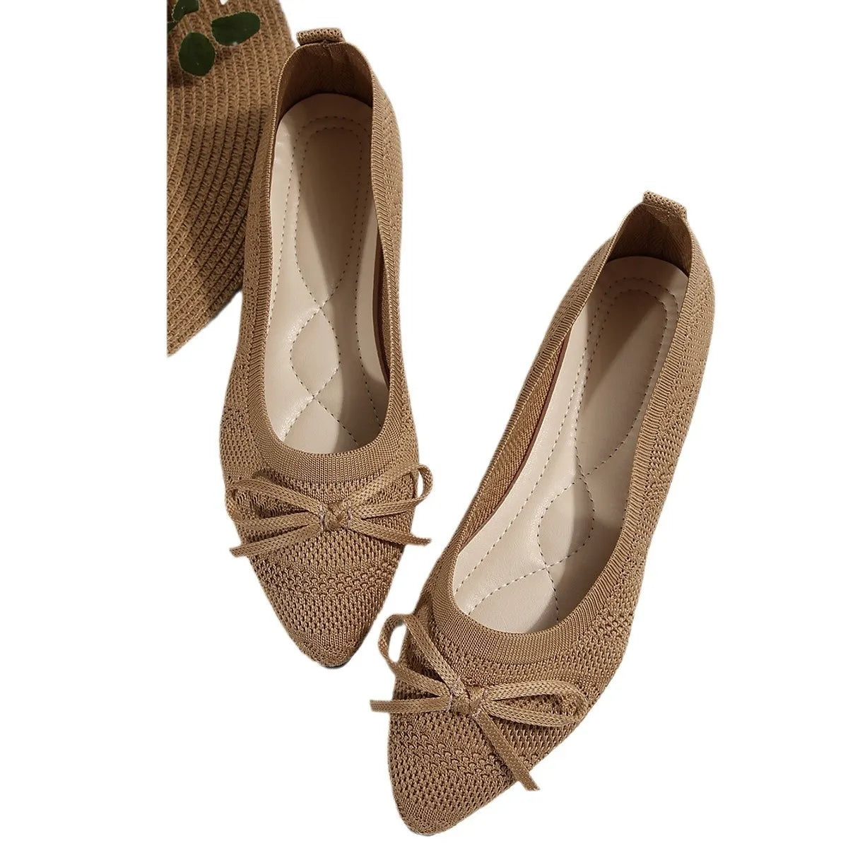 Bow Point Toe Flats Slip-Ons