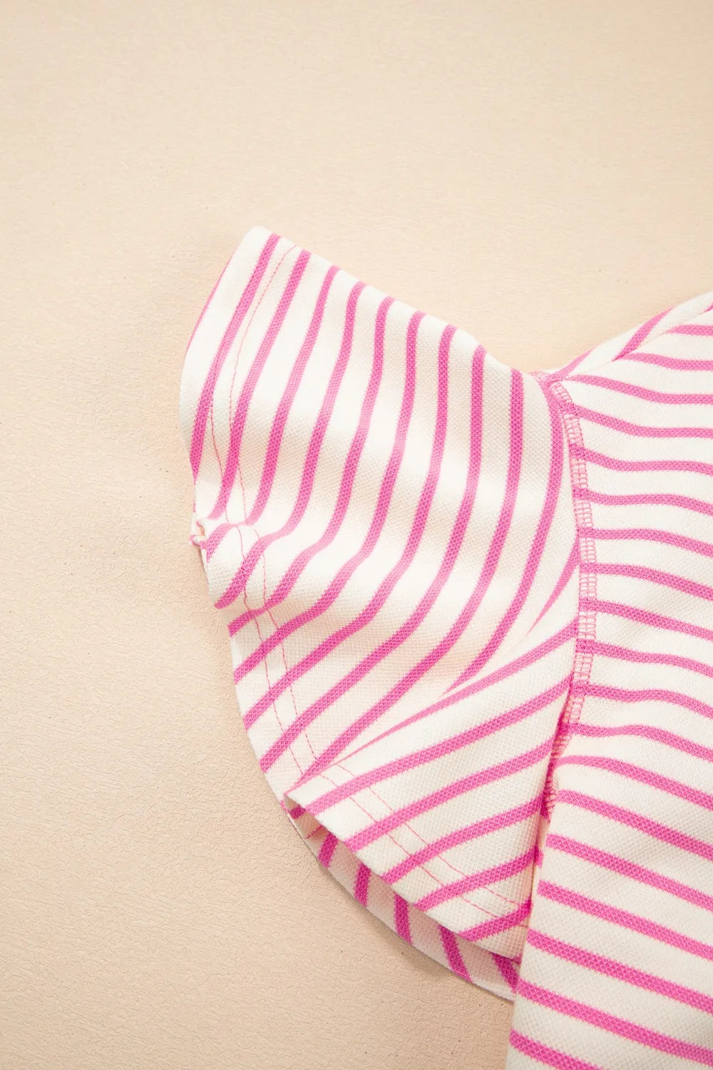 Striped Flounce Sleeve Casual Blouse
