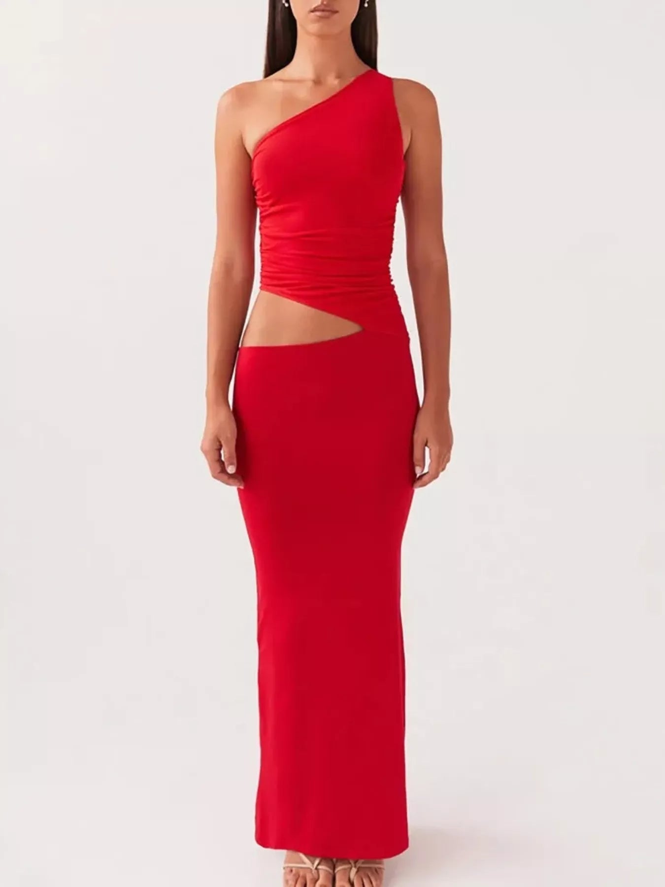 Full Size One-Shoulder Top and Maxi Skirt Set Plus Size