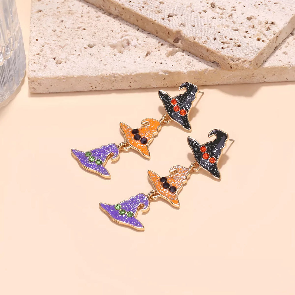 Halloween Witch Hat Drop Earrings