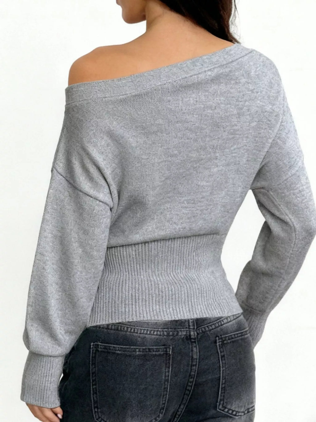 One Shoulder Cropped Sweater