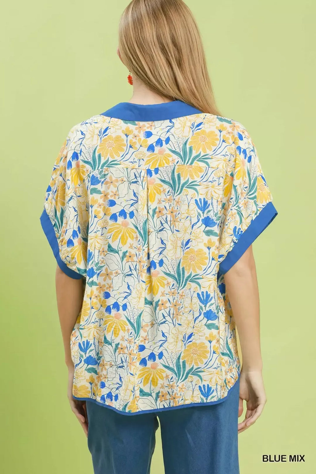 Umgee Floral Print Oversized Top
