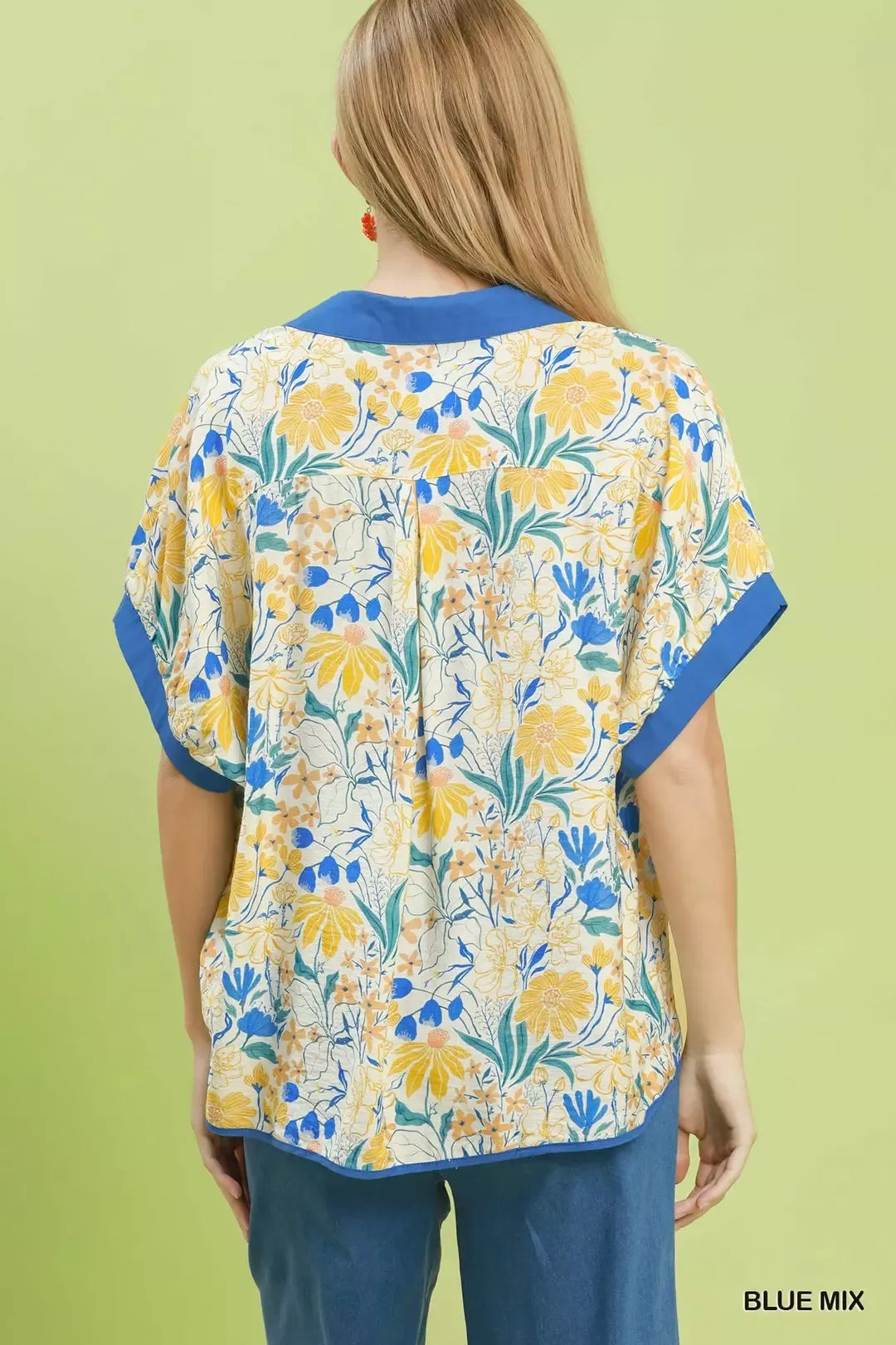 Umgee Floral Print Oversized Top