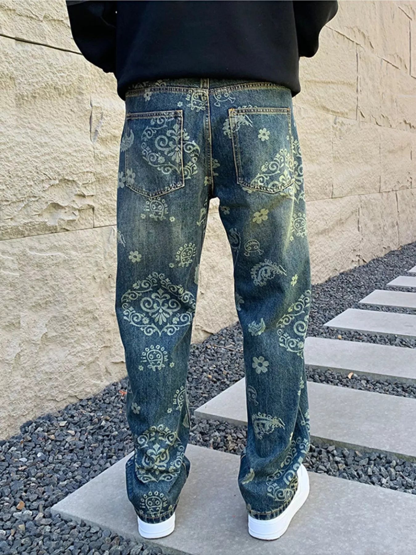 Men's Vintage Washed Loose Fit Jeans