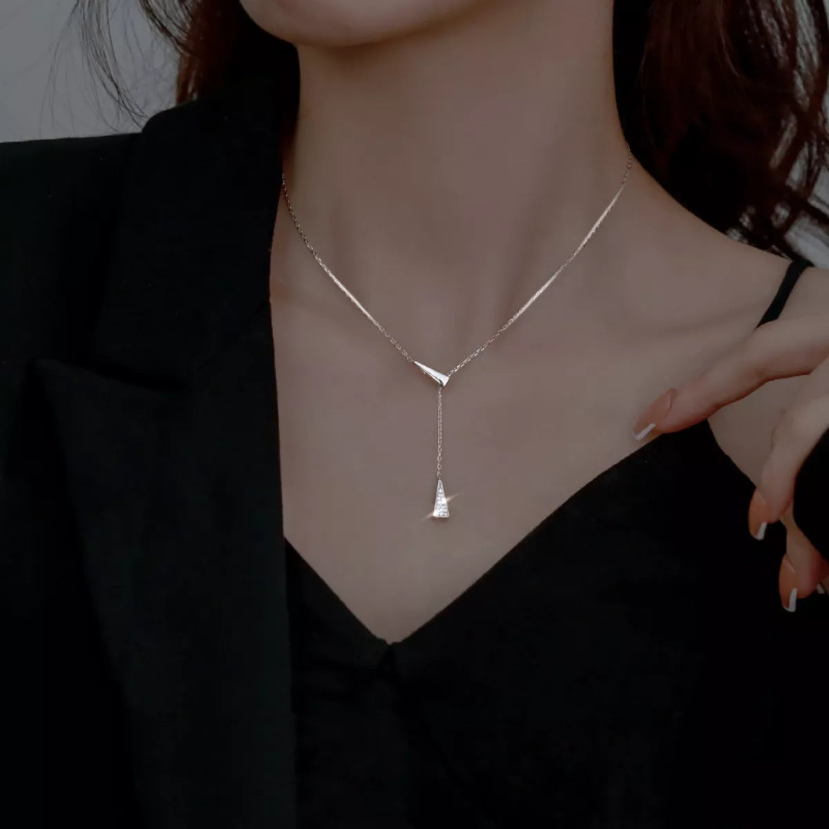 Triangle Pendant Y Necklace