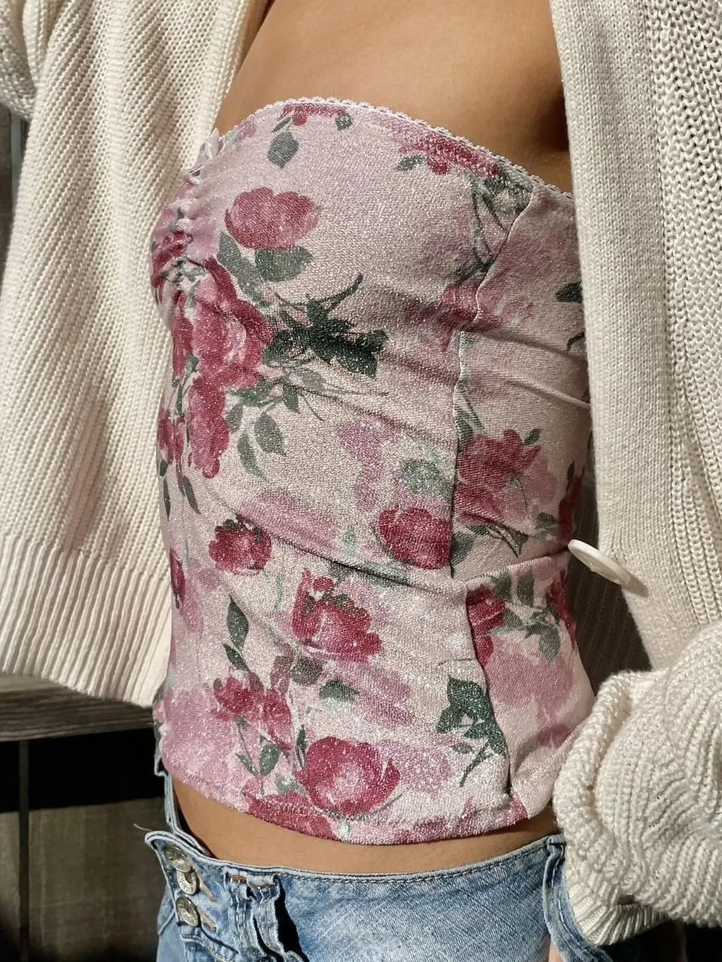 Floral Print Tube Top