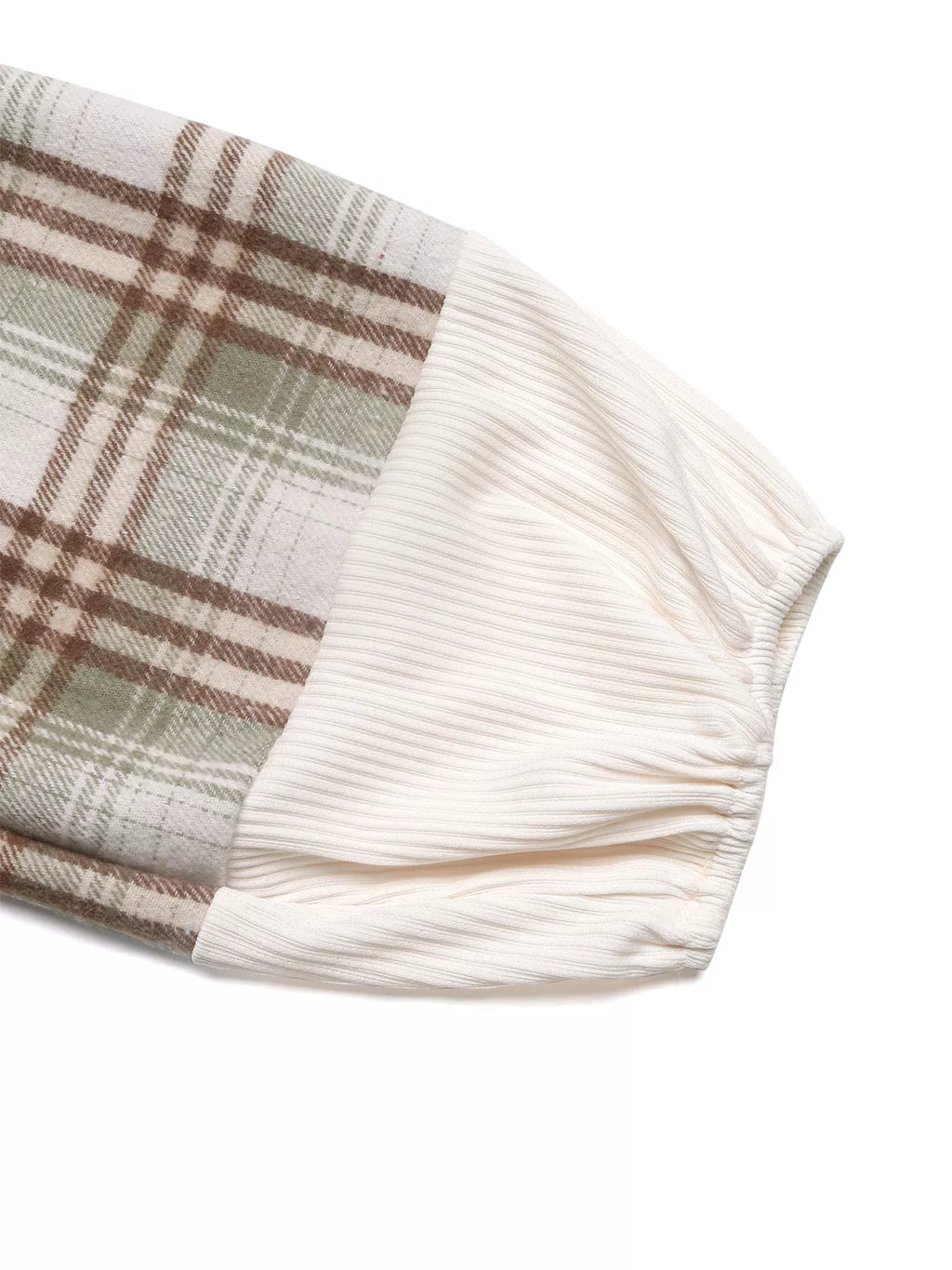 Plaid V-Neck Button Front Sweatshirt