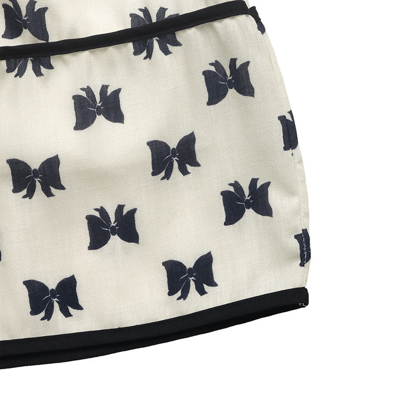 Shoulder Strap Bow Decoration With Bow Print Elegant Summer Dress