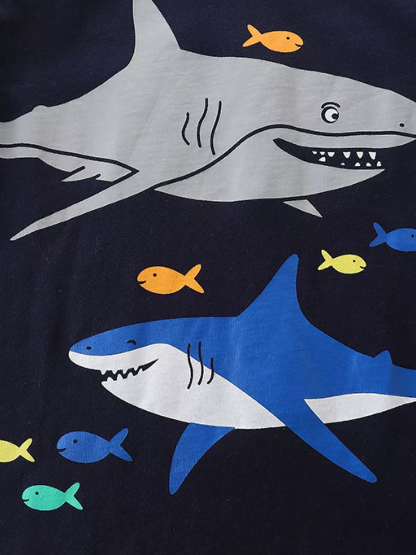 Children's Shark Print Short Sleeve T-Shirt