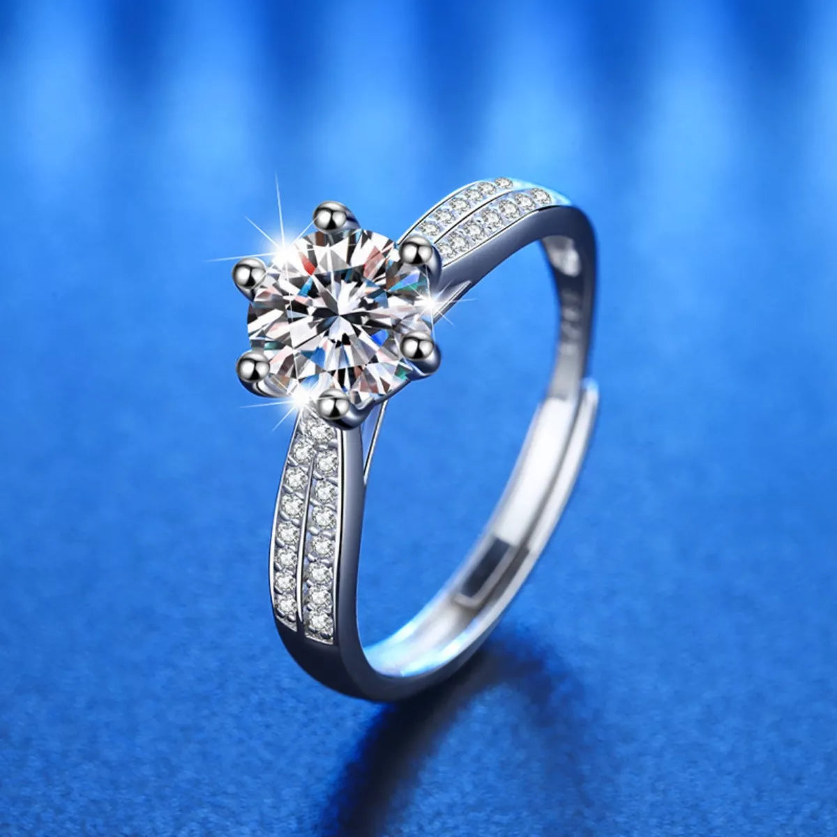 1 Carat Moissanite 925 Sterling Silver Ring