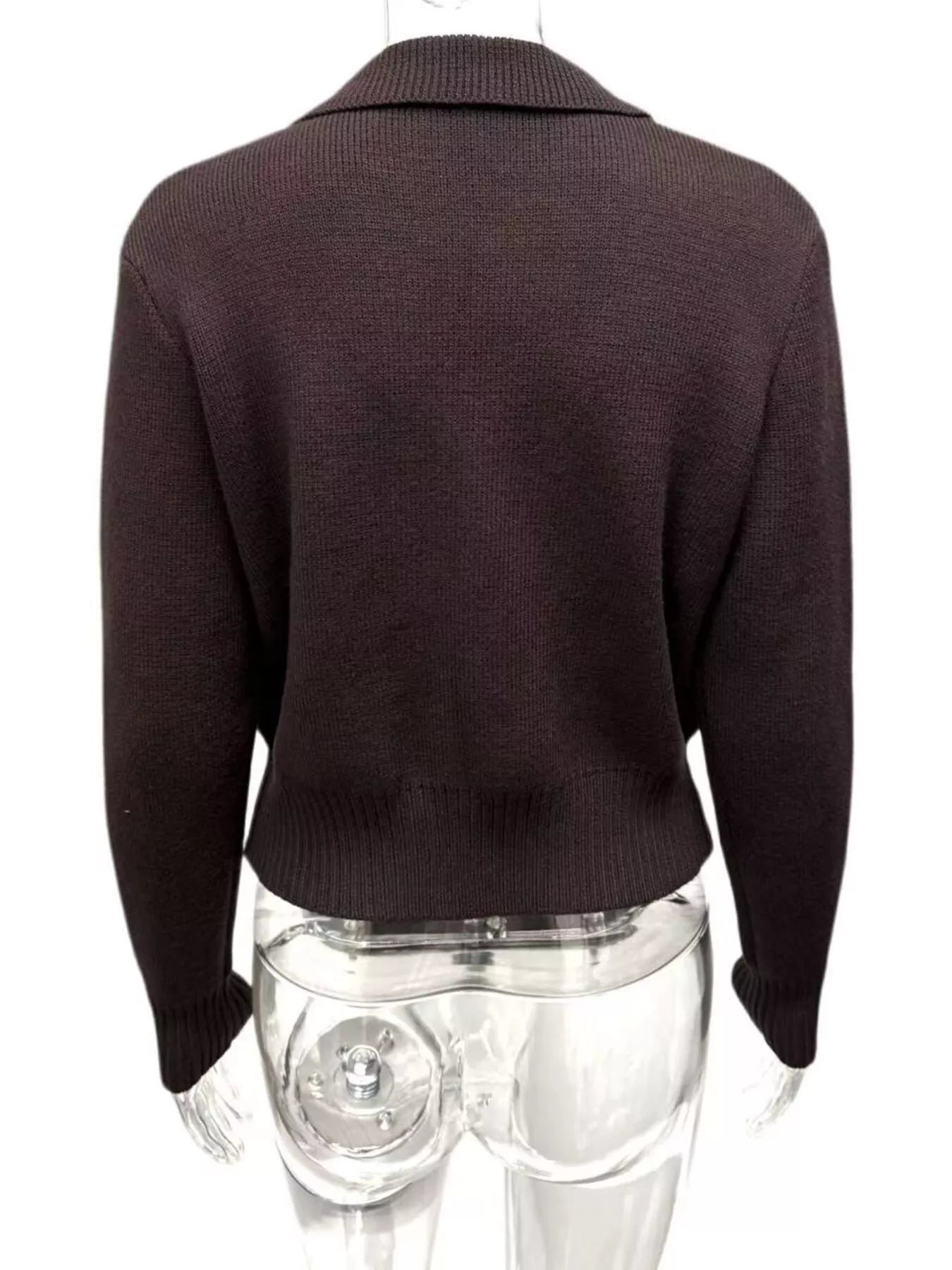 Double-Breasted Knit Cardigan