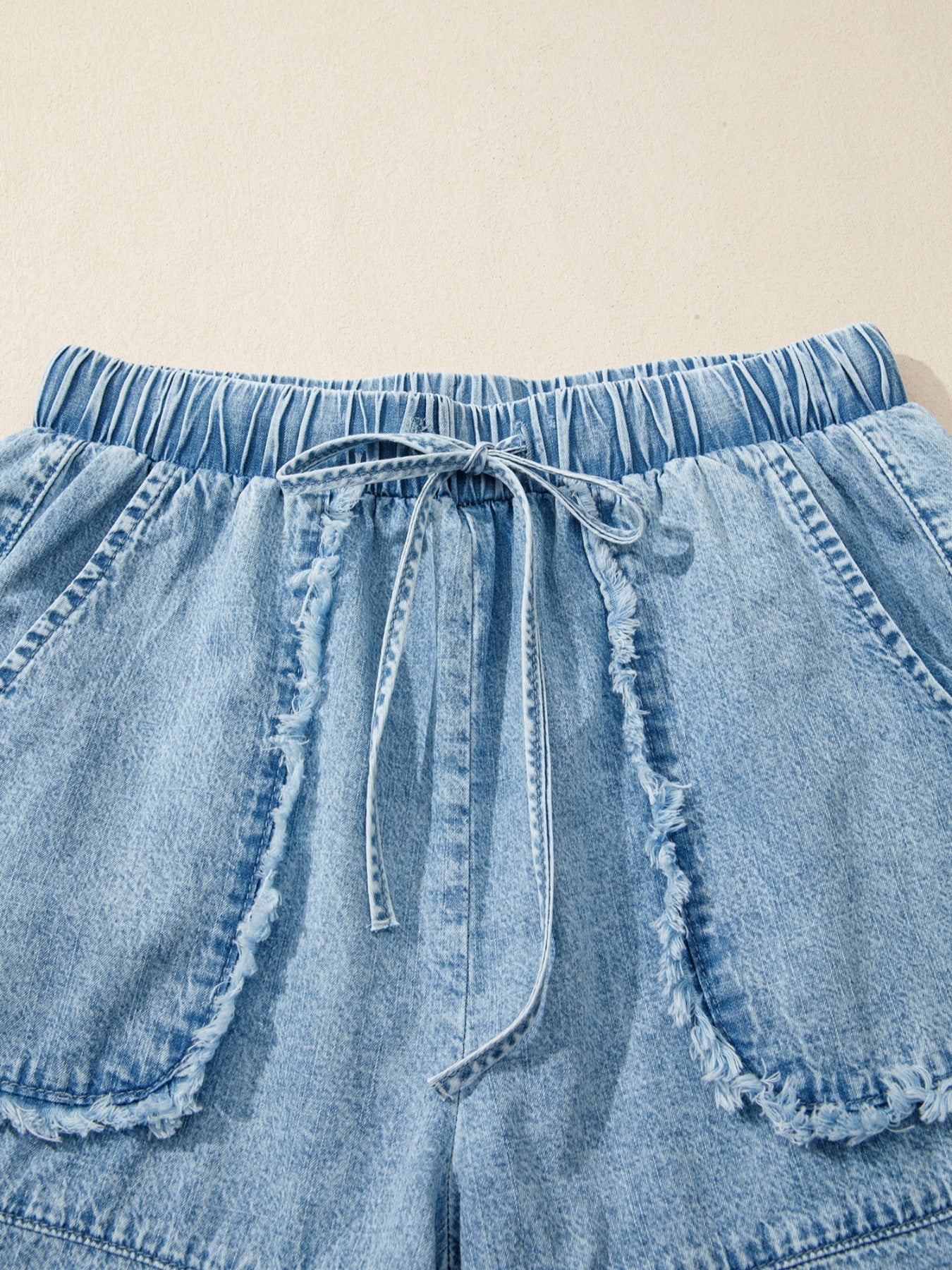 Frayed Edge Casual Denim Shorts