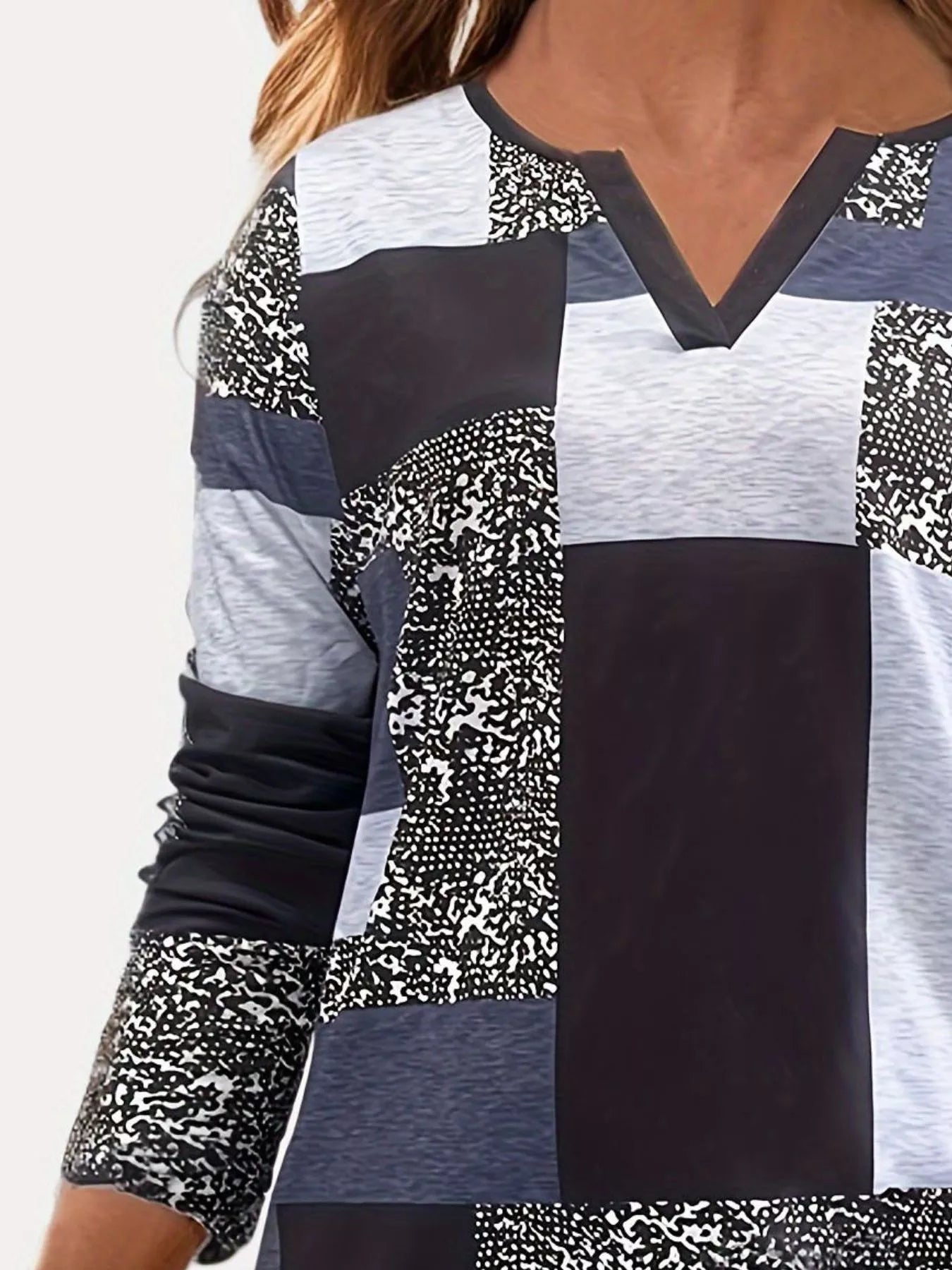 Notched Long Sleeve T-Shirt