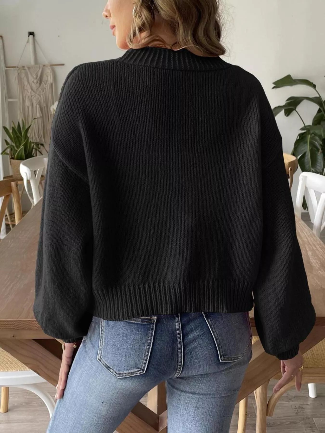 Open Front Dropped Shoulder Cardigan