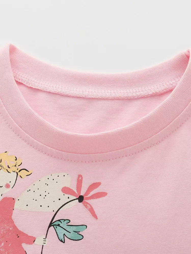 Children's Cute Cartoon Graphic Short Sleeve Dress