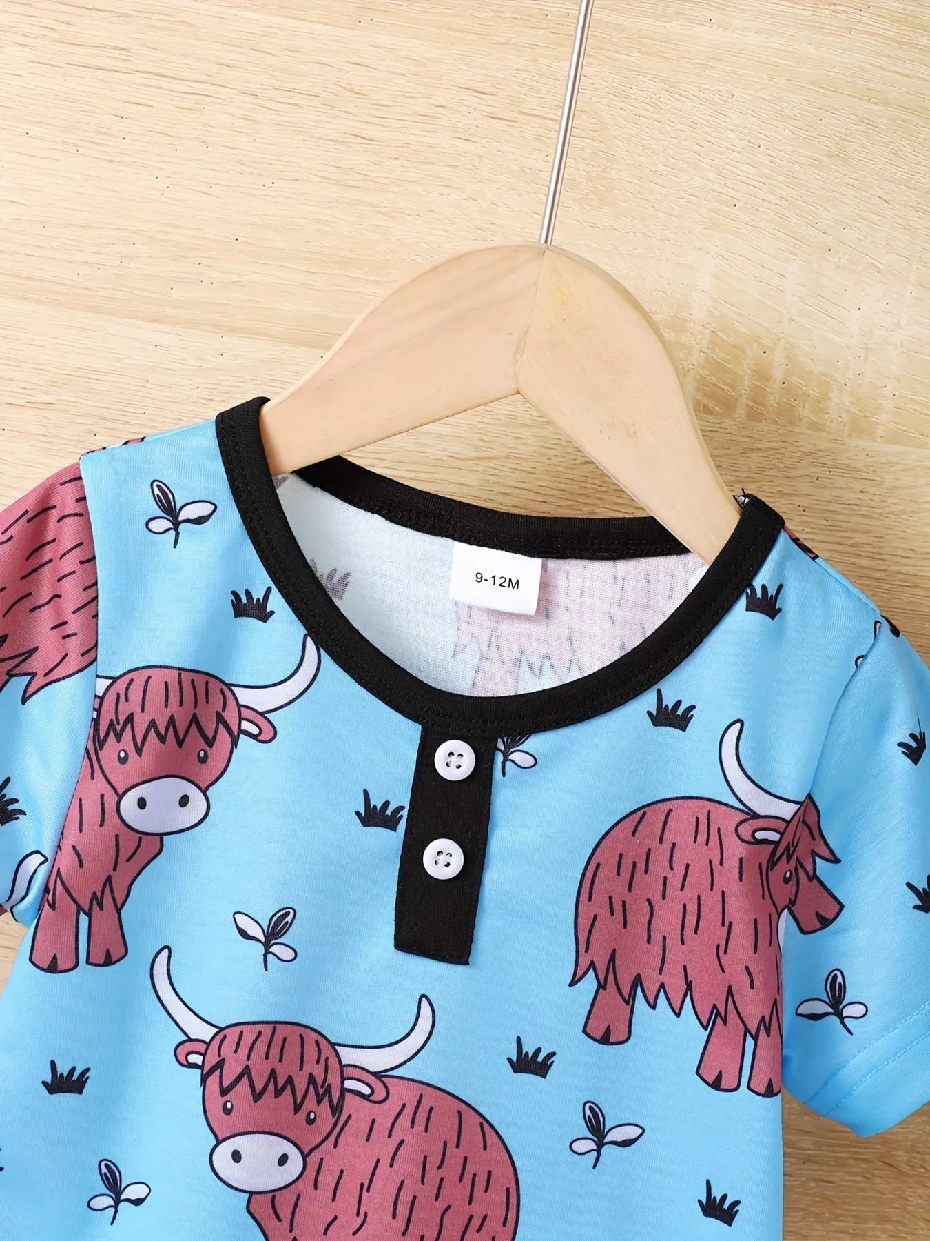 Children's Highland Cow Print Pajama Set