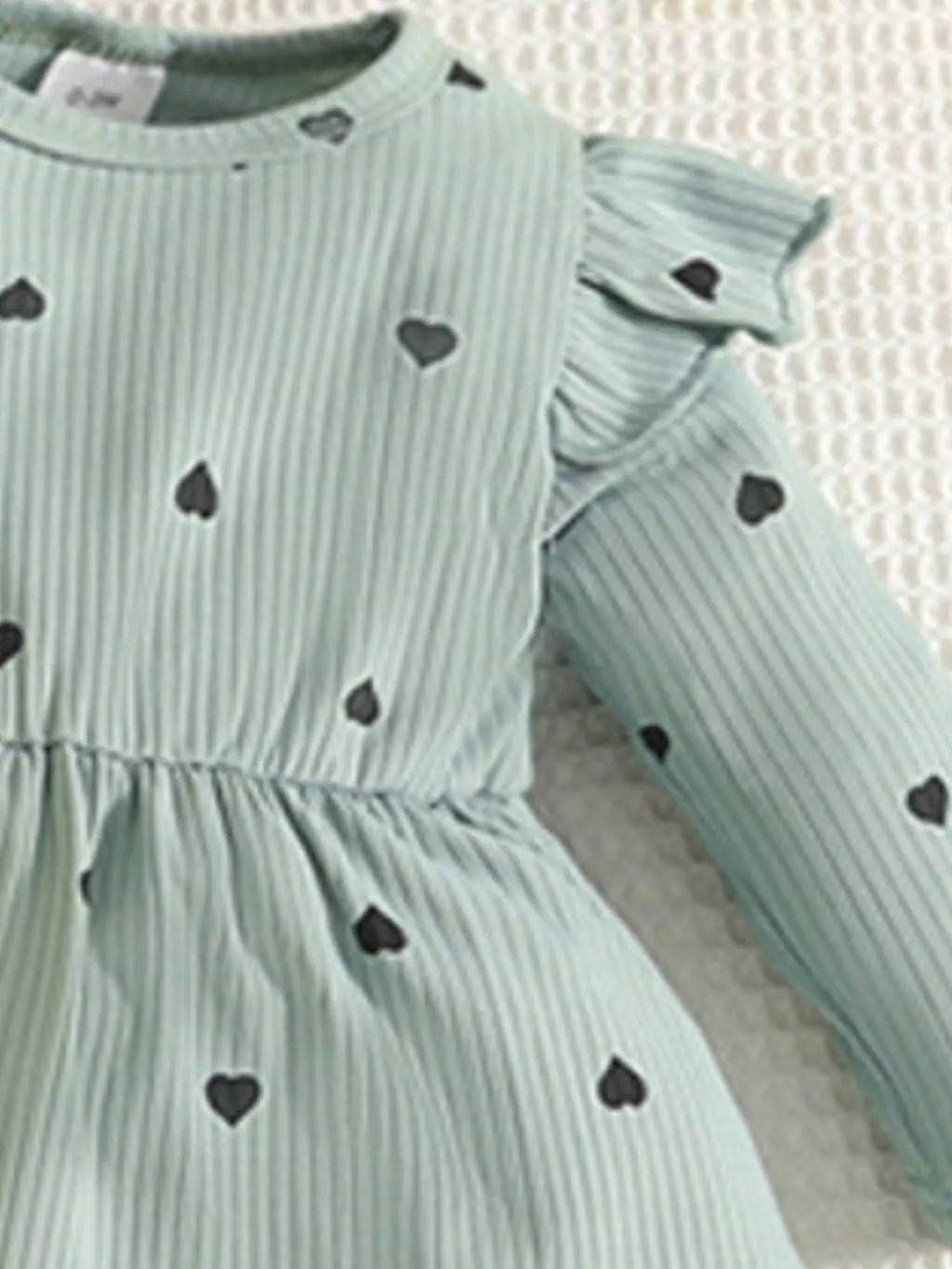 Children's Heart Print Dress & Headband Set