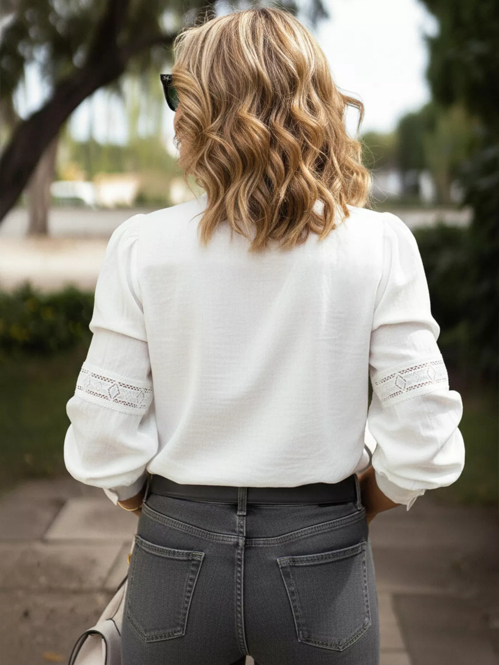 Lace Trim Long Sleeve Shirt