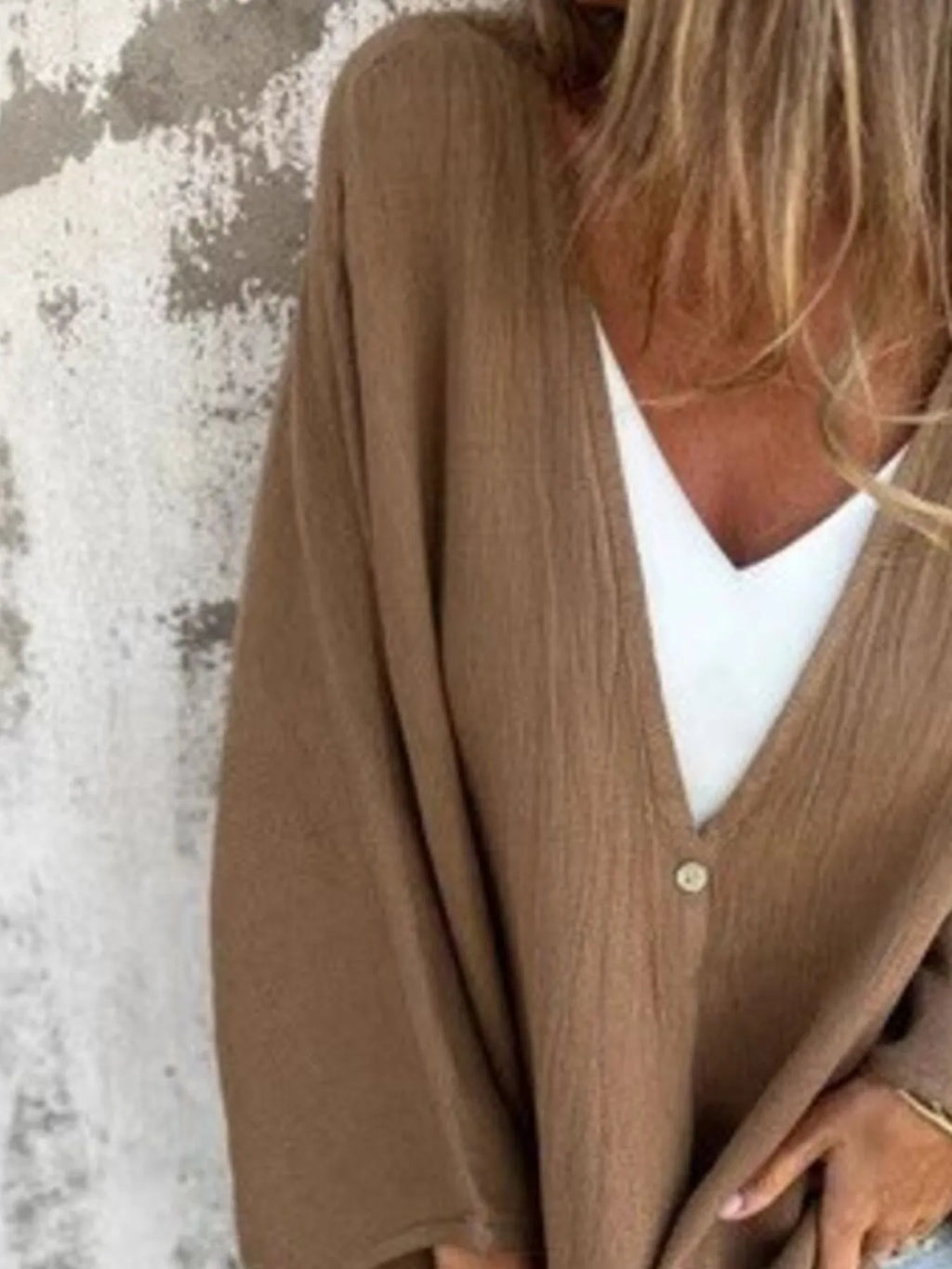 Full Size Oversized Button-Up Cardigan Plus Size