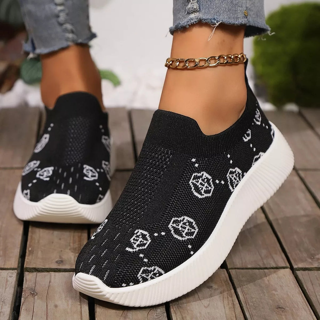 Mesh Round Toe Slip-Ons