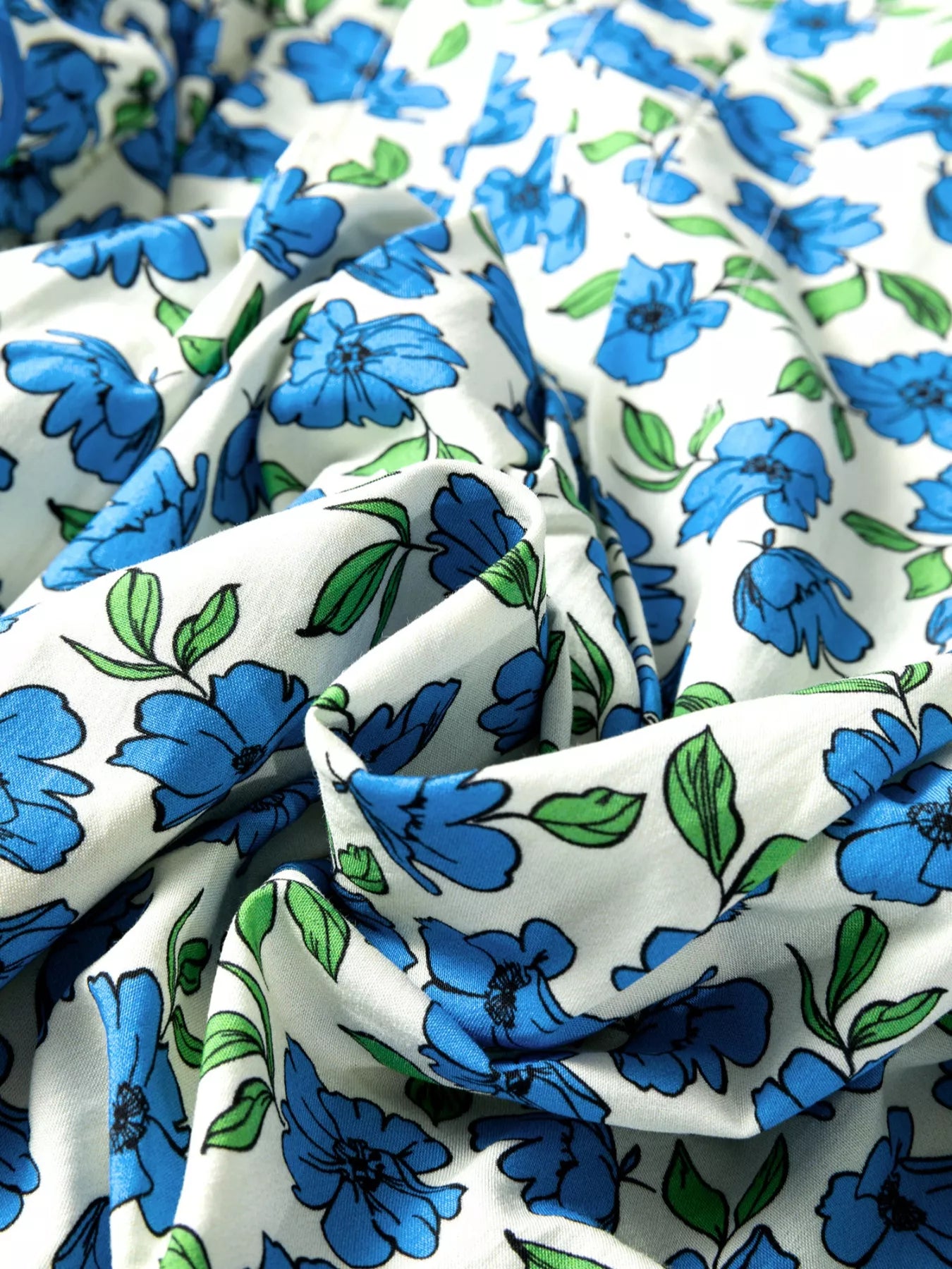 Floral Print Ruffle Sleeve Tie Neck Blouse