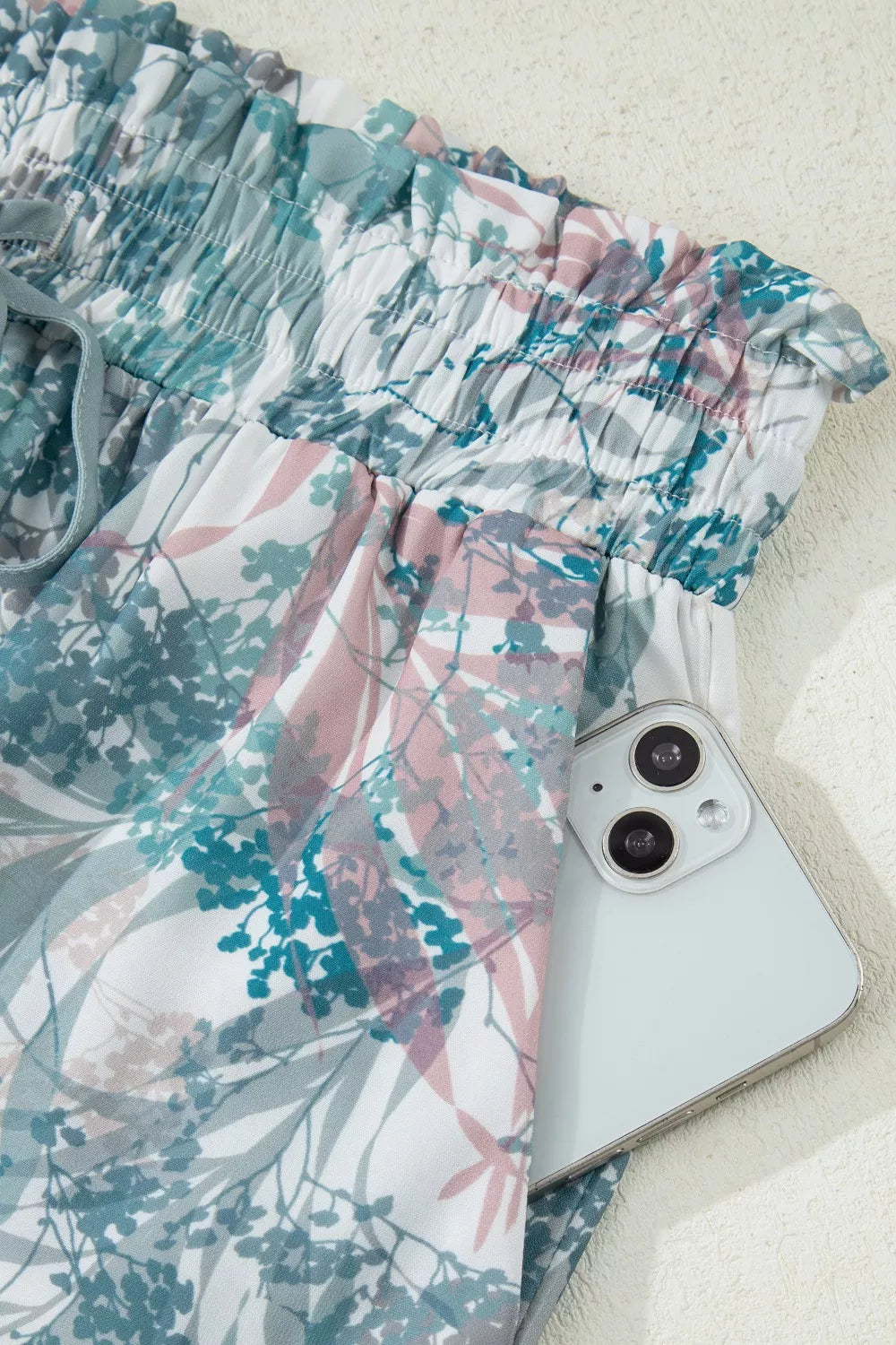 Floral Print Sleeveless Top and Wide Leg Pants Set
