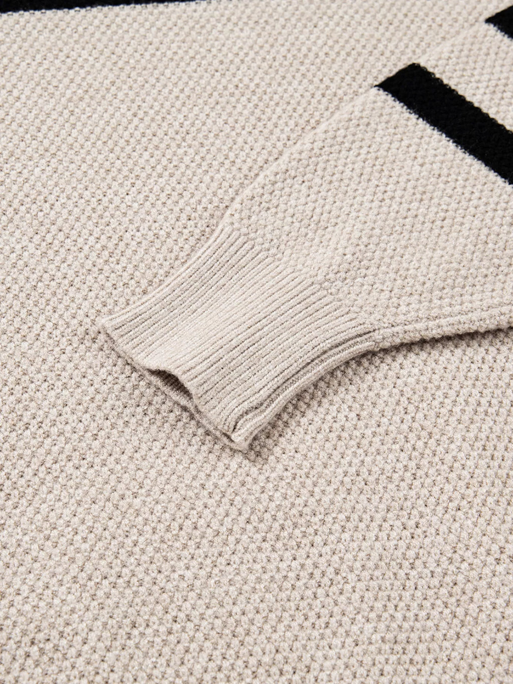 Color Block Knit Striped Sleeve Detail Casual Sweater