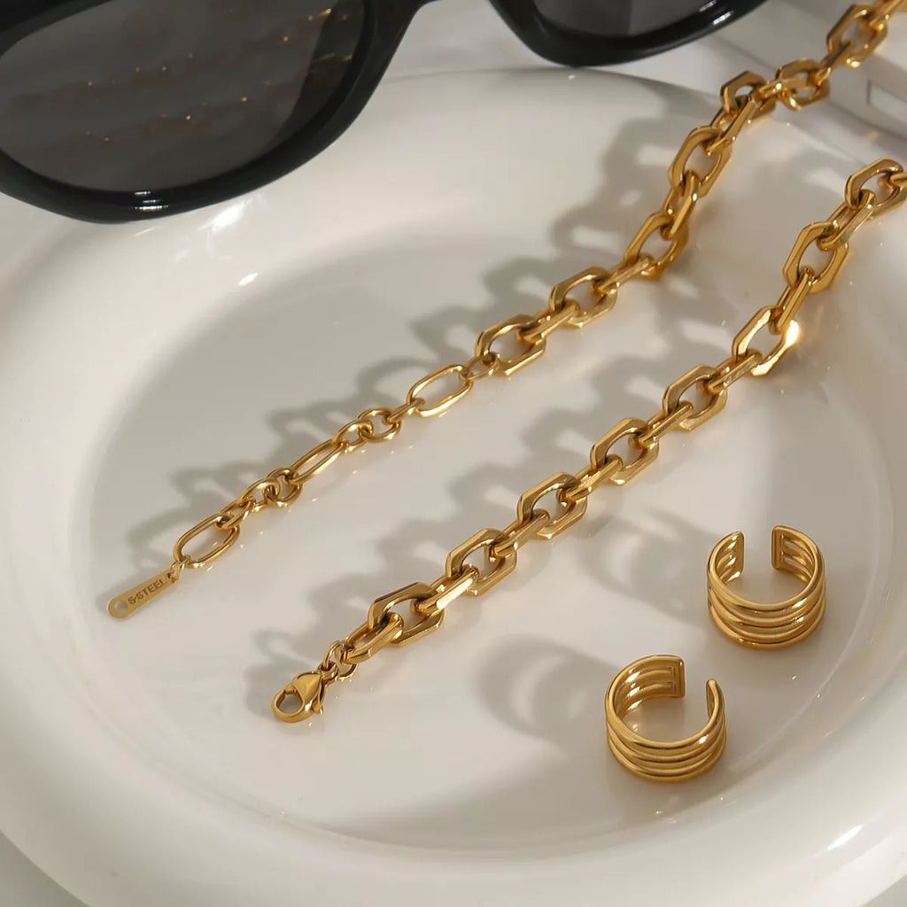 Stainless Steel Chain Link Circle Necklace