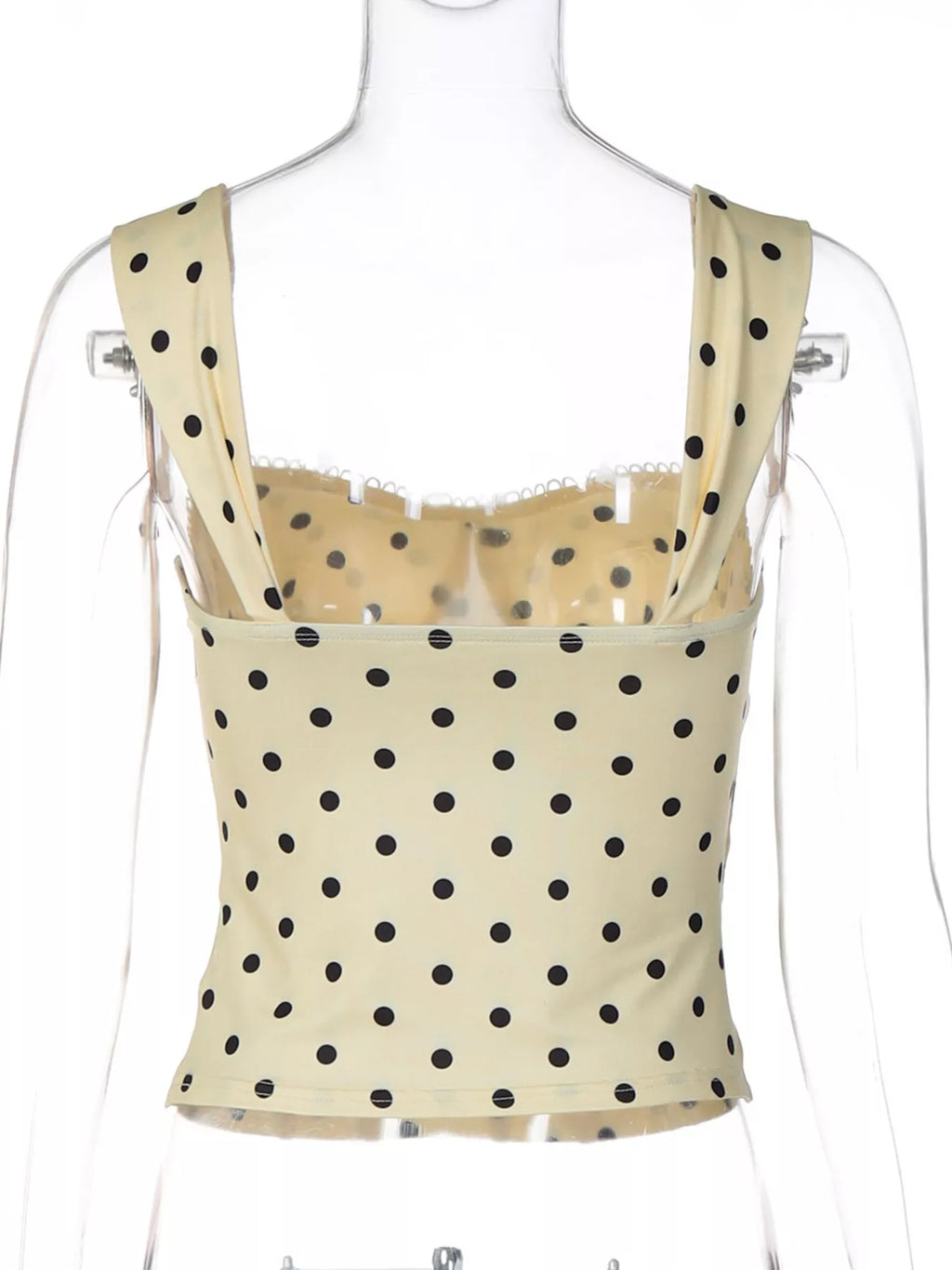 Polka Dot Sweetheart Neckline Tank Top