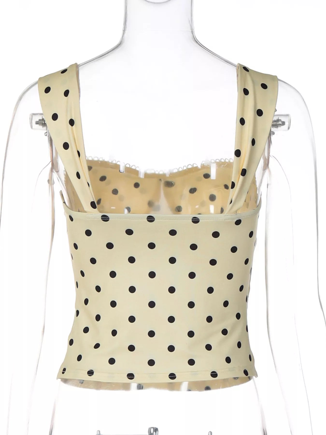Polka Dot Sweetheart Neckline Tank Top