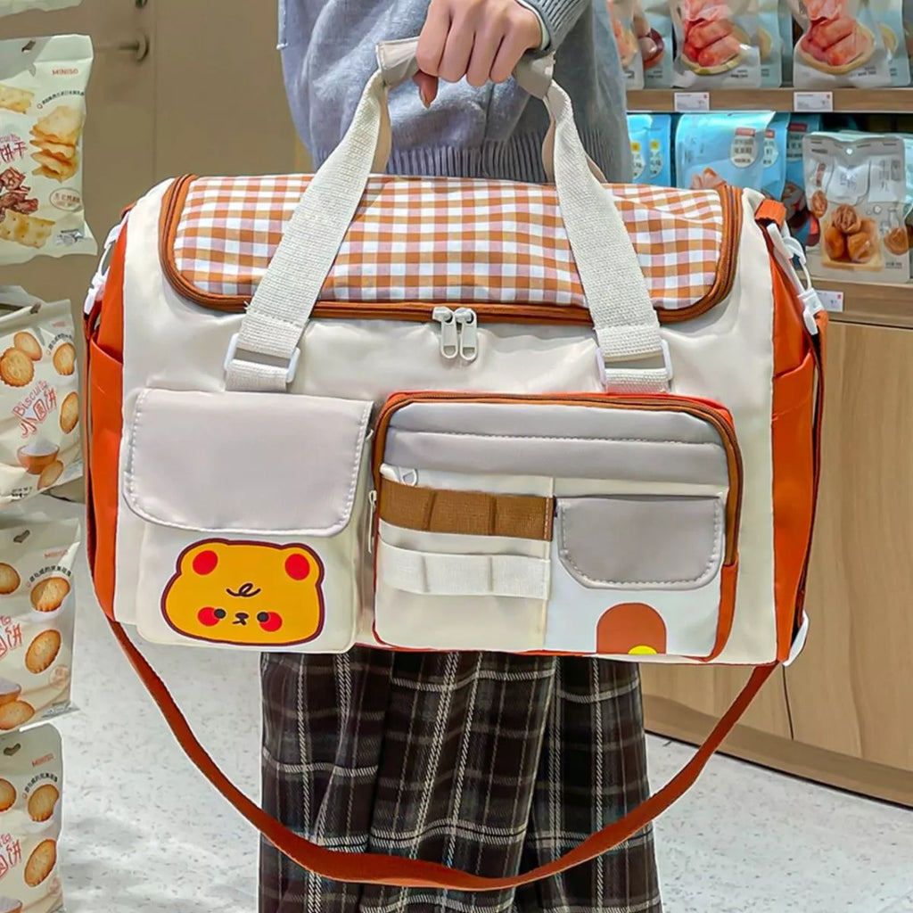 Cartoon Bear Pattern Travel Bag